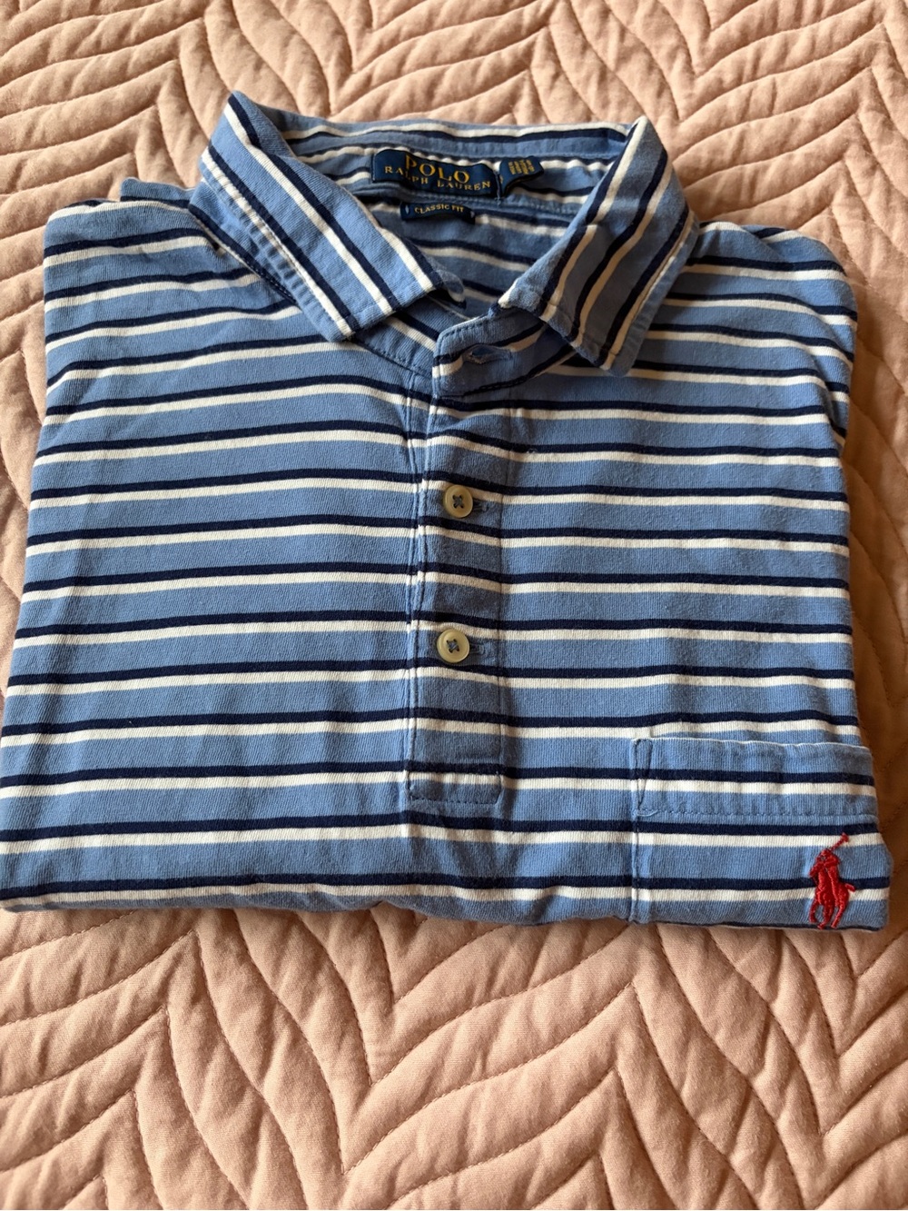 Polo Ralph Lauren Men’s Classic Fit Striped Polo Shirt Blue White Size L
